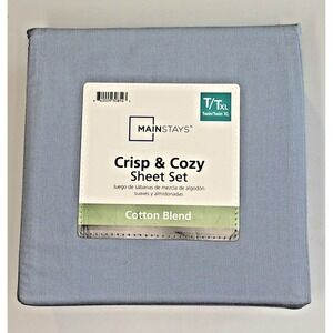 Mainstays Crisp & Cozy Sheet Set in Placid Blue - Twin /Twin XL